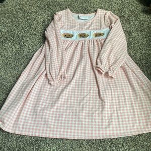 Girls jellybean smock dog dress